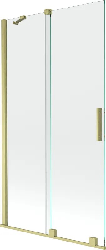 Mexen Velar vaňová zástena dvojkrídlová Posuvný 100 x 150 cm, Priehľadné, zlatý kefovaný - 896-100-000-01-55