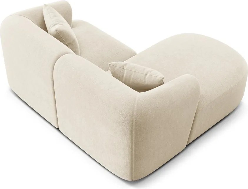 Béžová zamatová rohová pohovka (ľavý roh/s leňoškou) Campi – Cosmopolitan Design