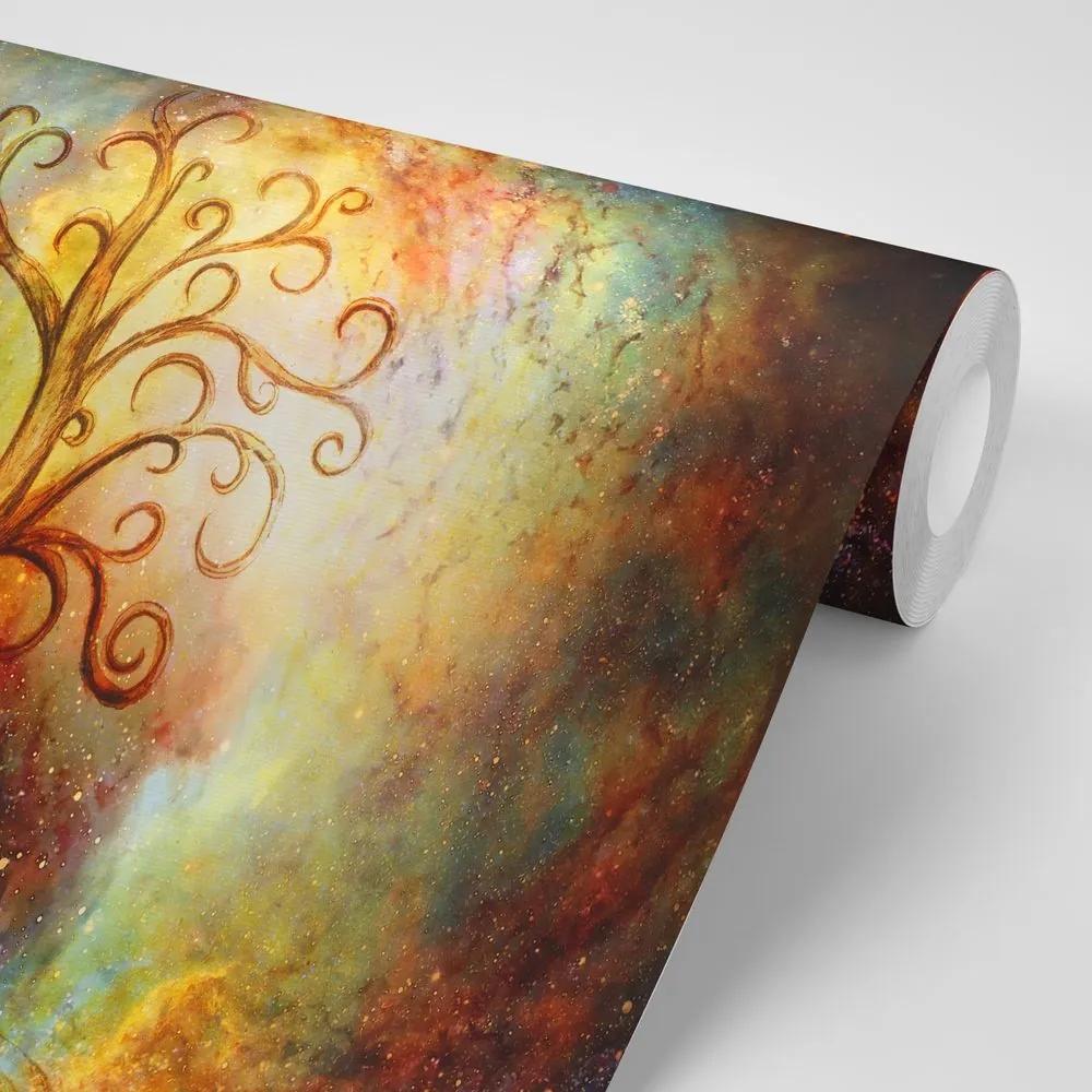 Samolepiaca tapeta strom života s abstrakciou vesmíru - 225x150