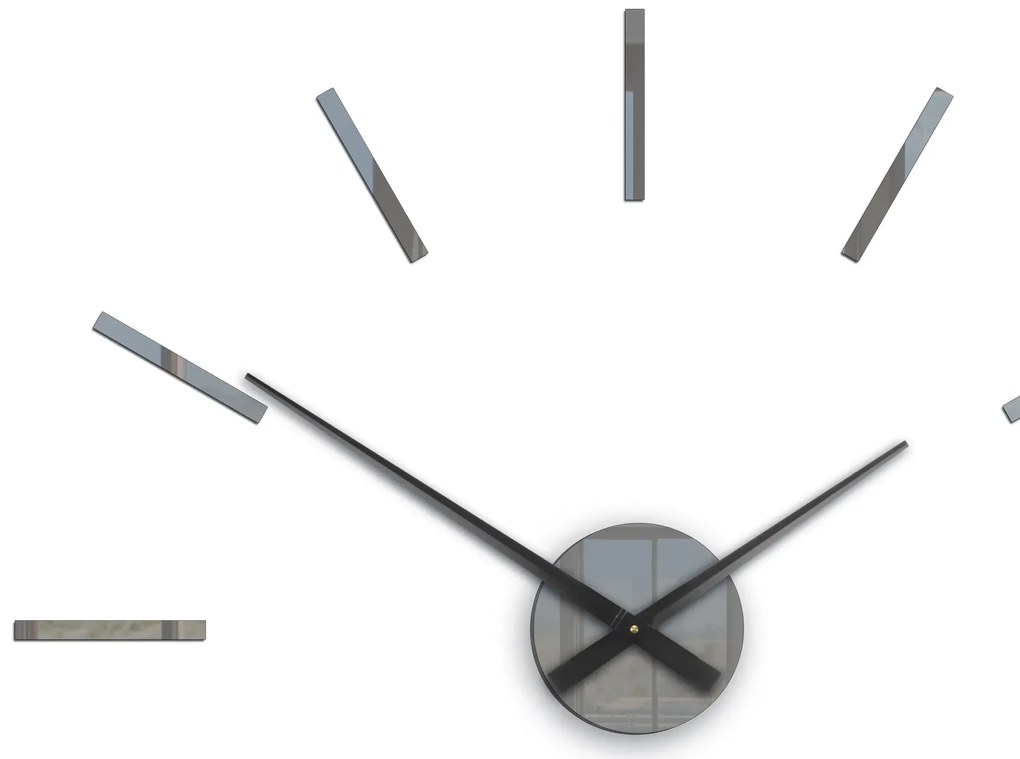 Nástěnné samolepící hodiny Solo 65 cm šedé