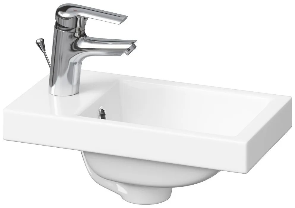Cersanit Mille, závesná WC skrinka 392x214x590 mm + keramické umývadlo Como, biela matná, S801-568