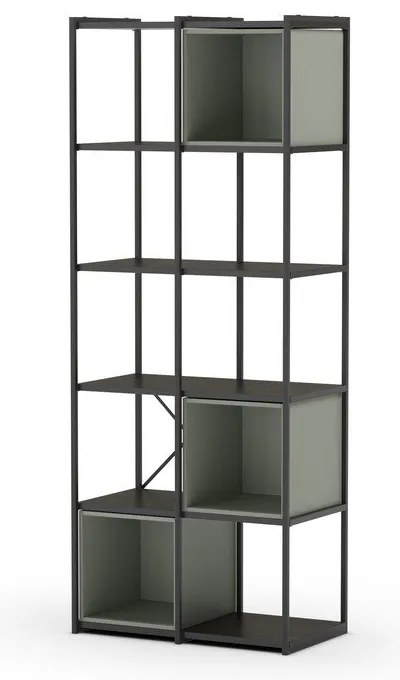 Zeleno-čierna knižnica 71x179 cm Anya – Marckeric