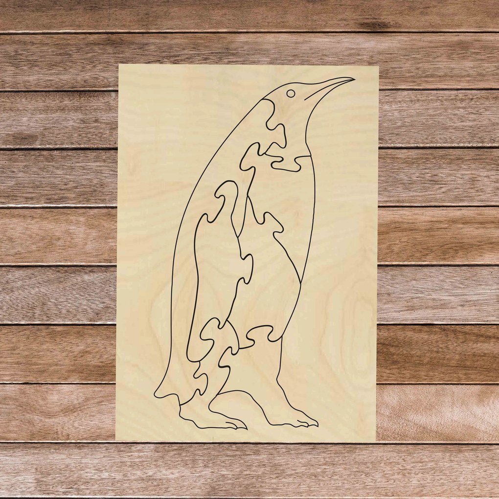 SENTOP | Drevené montessori edukačné puzzle - Tučniak | SENTOP H019 Topoľ H019