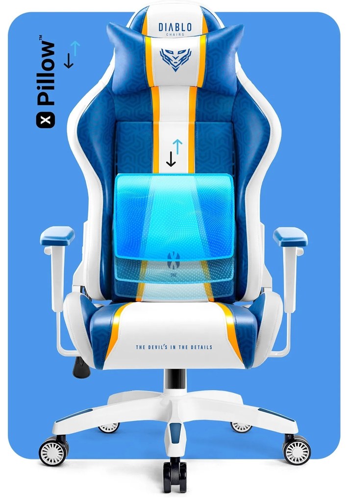 Herné Kreslo Diablo X-One 2.0 Small: Aqua Blue