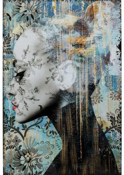 Lady Flower sklenený obraz mix 100x150 cm