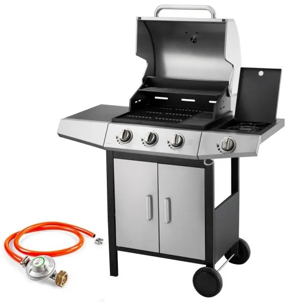 Fieldmann - Plynový gril 4x horák matný chróm/čierna