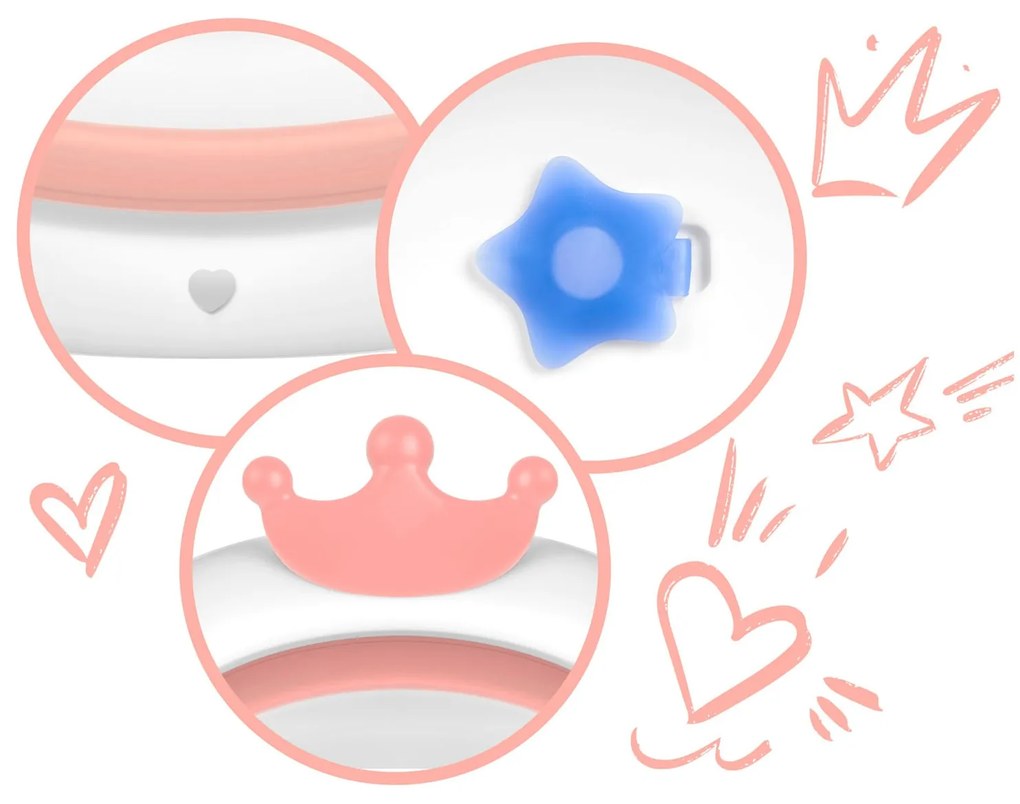 Ricokids Vanička pre novorodencov s teplomerom RK-280 bielo-ružová