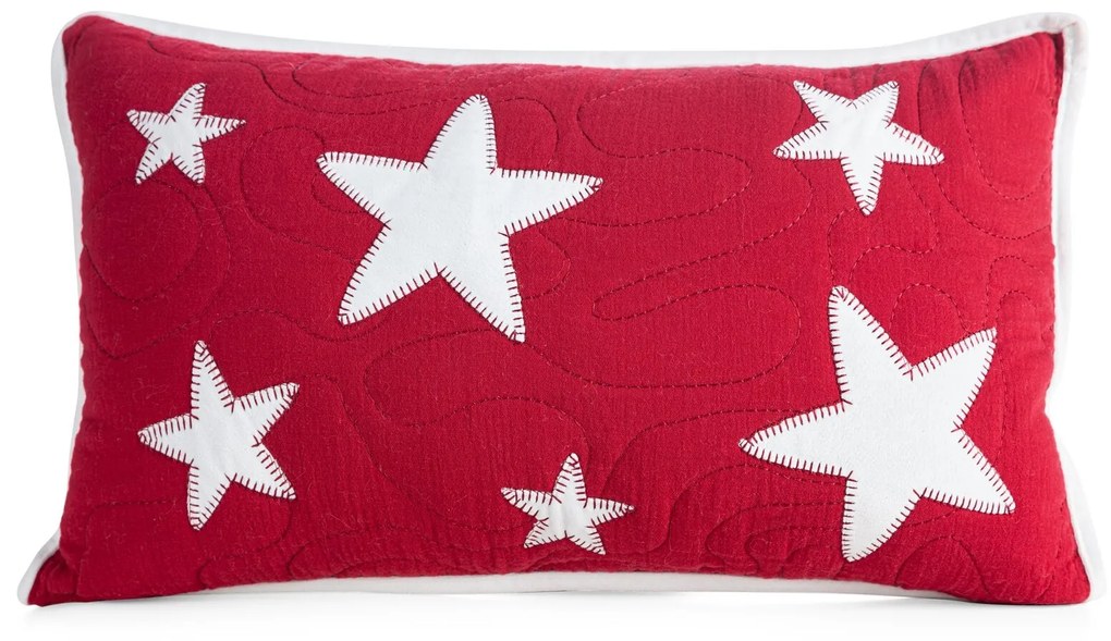 VIANOČNÁ DEKORAČNÁ OBLIEČKA NA VANKÚŠ STAR 1KS 30X50 CM ČERVENÁ