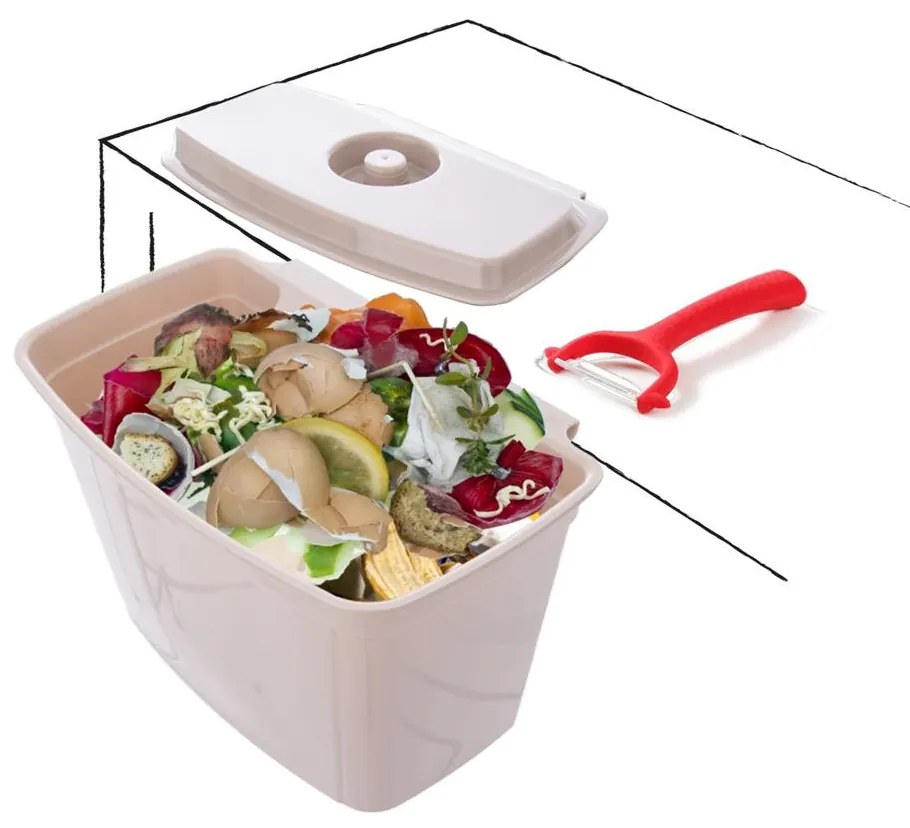 Závesný odpadkový kôš na kuchynské dvierka, 4l - biely Farba: biela