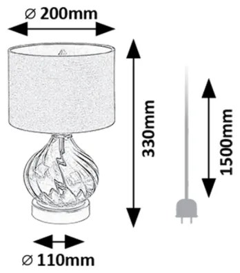 Rabalux 74033 - Stolná lampa PIRELO 1xE14/25W/230V zelená