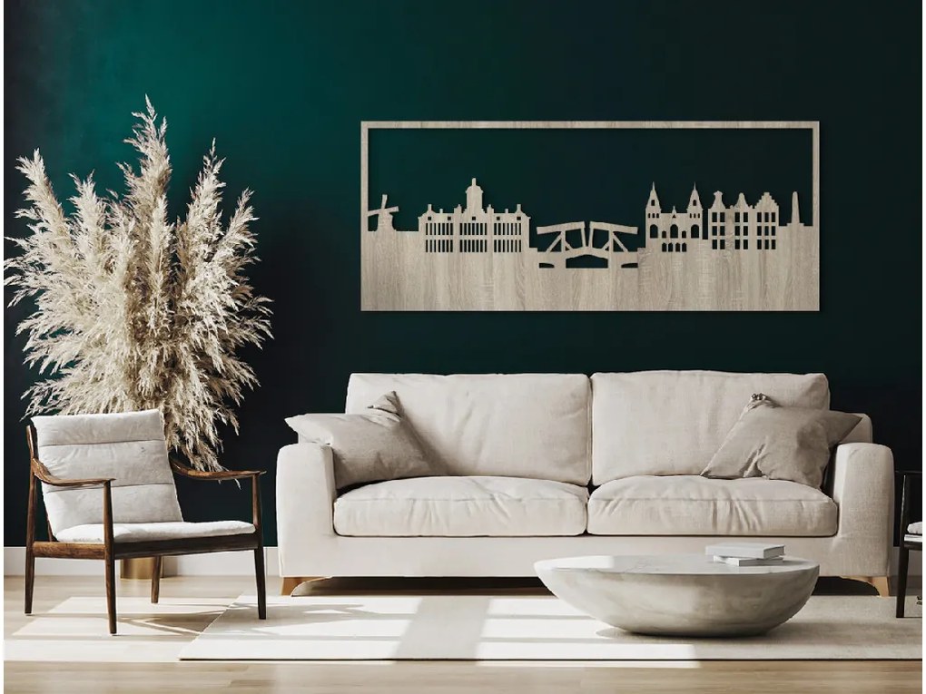 drevko Obraz Amsterdam Rozmer obrazu: 37 x 89 cm, Farba dekorácie: Čierna