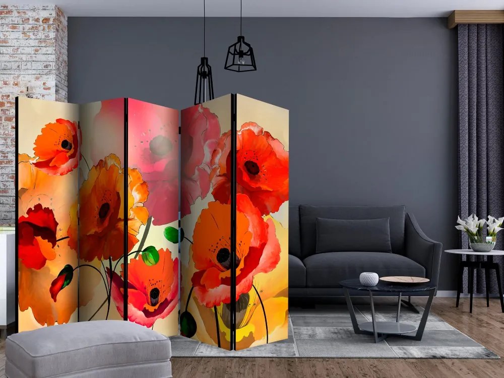 Artgeist Paraván - Velvet Poppies [Room Dividers]