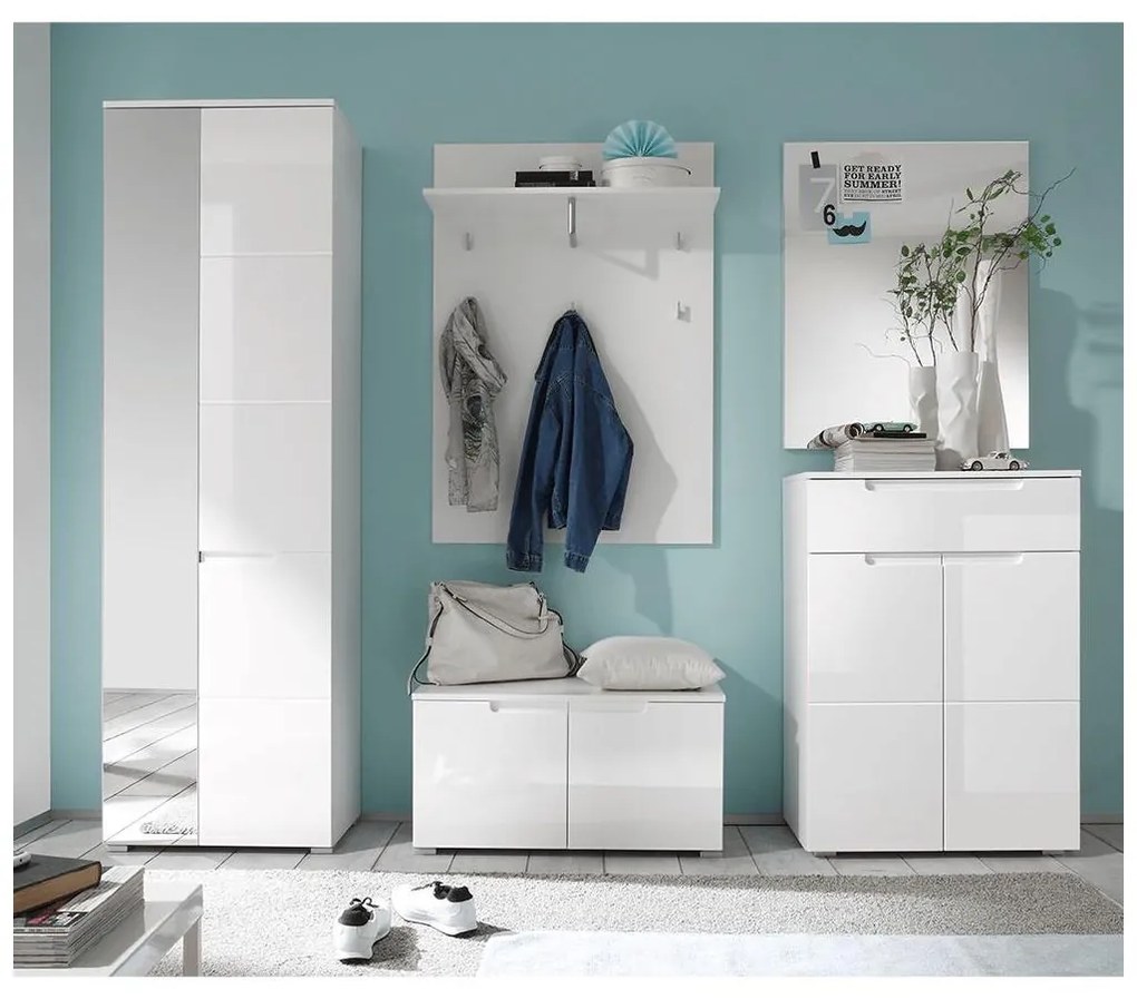 Tempo Kondela Botník biela extra vysoký lesk, SPACE