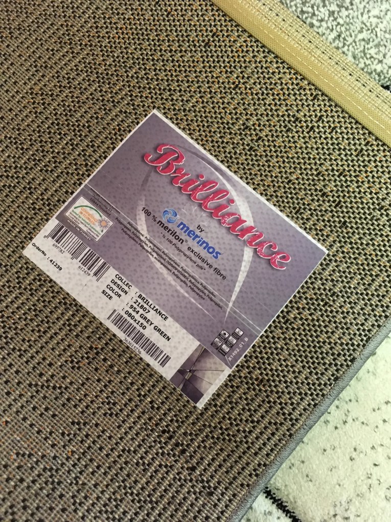 Medipa (Merinos), Kusový koberec Brilliance 21807 grey-green, 200x290, šedá, kancelária