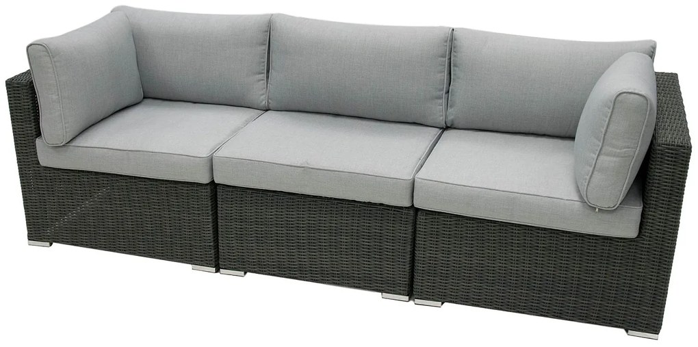 DEOKORK Ratanová 3-miestna lavica SEVILLA (antracit)