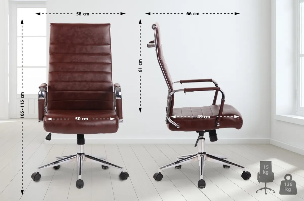 Design-Shop Kancelárska stolička Kolumbus - Bordová