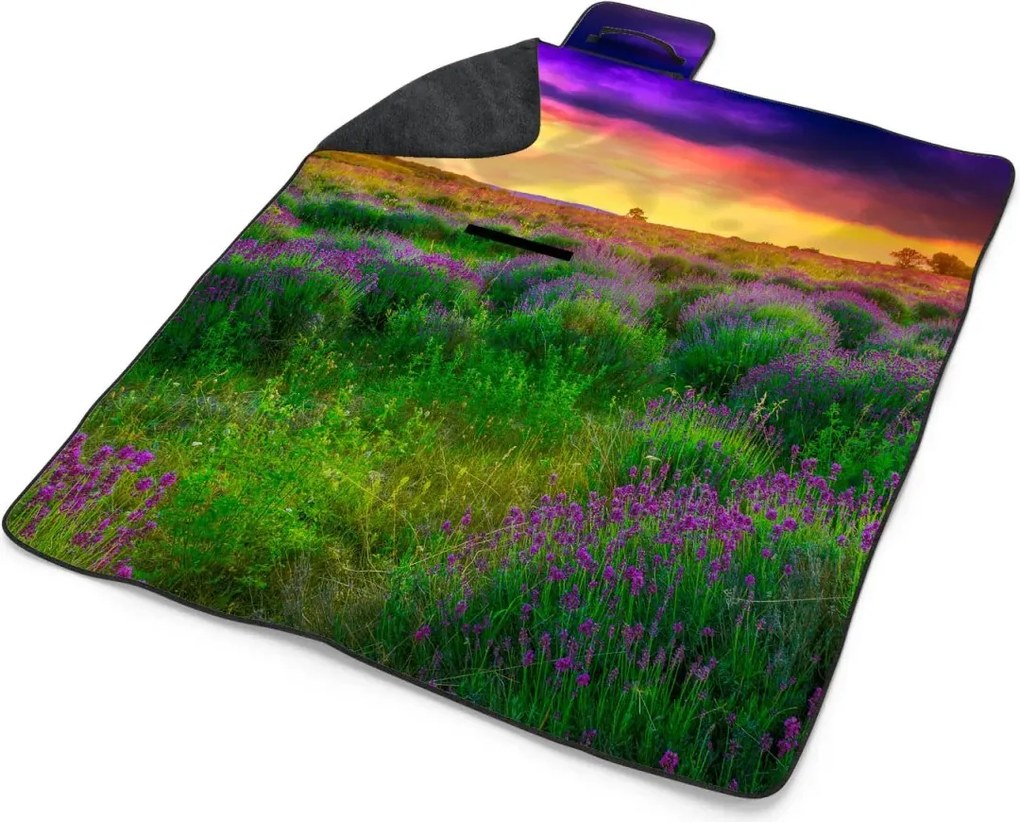 Sablio Plážová deka Levanduľové pole: 200x140 cm