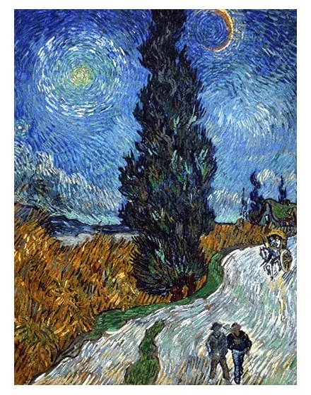 Reprodukcia obrazu Vincent van Gogh - Country Road in Provence by Night, 60 x 45 cm