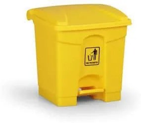 Plastový odpadkový kôš Leo, objem 30 l, žltý