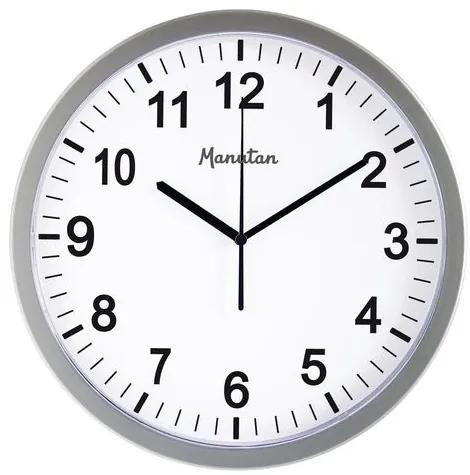 Analógové hodiny RS3 Manutan, autonómne DCF, priemer 30 cm, sivé