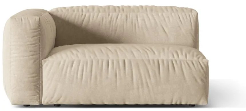 Béžový zamatový modul pohovky (ľavý roh) Martina – Micadoni