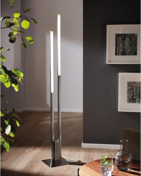 Eglo 55972 - stmievateľná LED RGBW stojacia lampa FRAIOLI-C LED/34W/230V matný chróm + diaľkové ovládanie