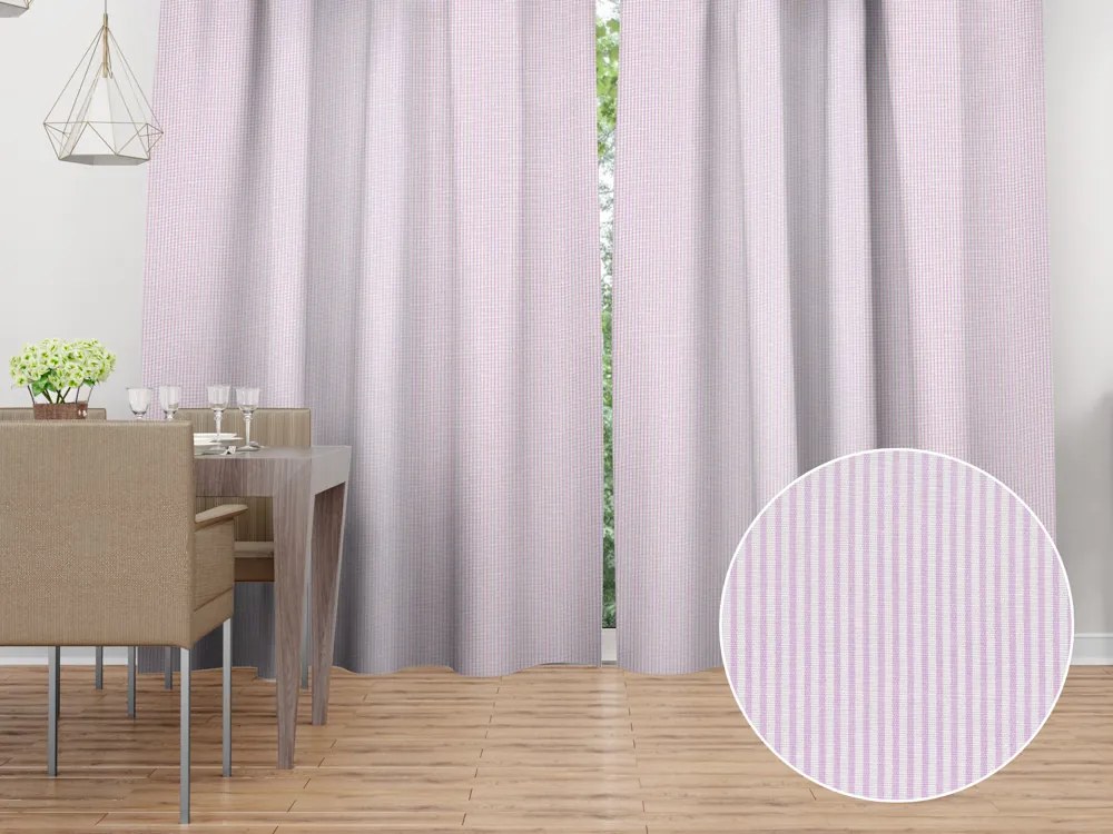 Biante Dekoračný záves Leona LN-160 Svetlo fialové pásiky na bielom 130x250 cm