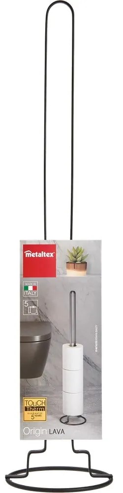 Čierny stojan na toaletný papier Metaltex Origin