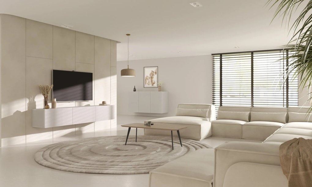 Závesný TV stolík Dallas 160 cm biely