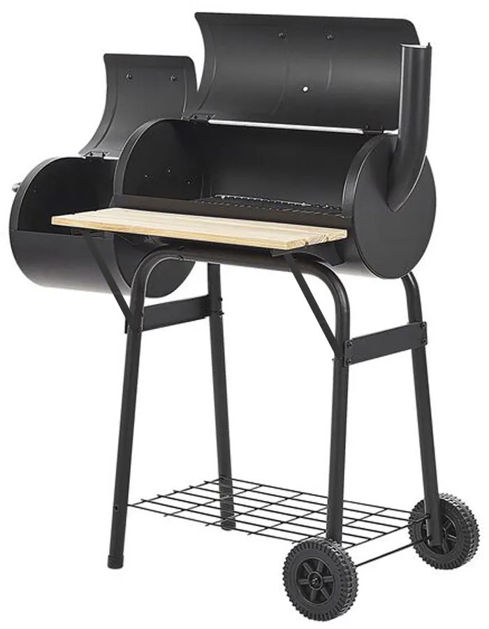 2 v 1 BBQ gril a smoker na drevené uhlie
