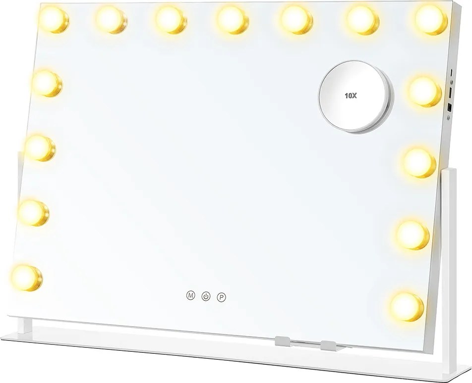 Kozmetické zrkadlo s LED osvetlením 58 × 43 cm – 15 LED žiaroviek