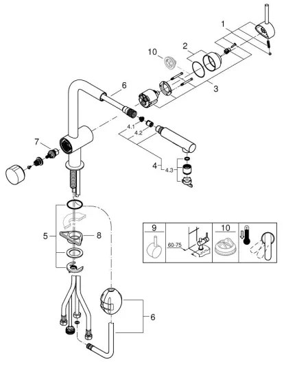 GROHE 31558GN0 - Drezová batéria A zlatá