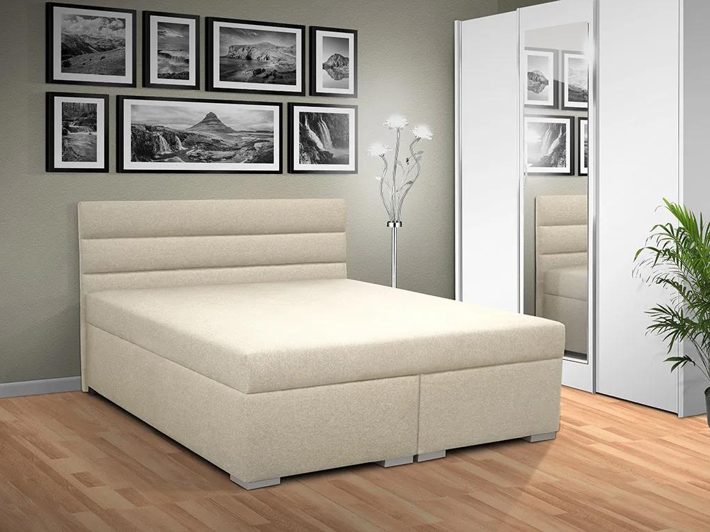 Čalúnená posteľ s úložným priestorom Tango 140 Typ farebného prevedenia: Savana krém 01, Typ čela: A