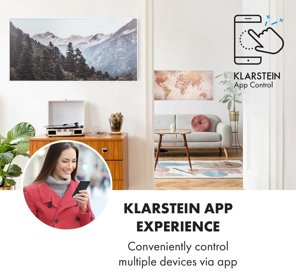 Klarstein Wonderwall Air Art Smart, infračervený ohrievač, 120 x 60 cm, 700 W, aplikácia, hora