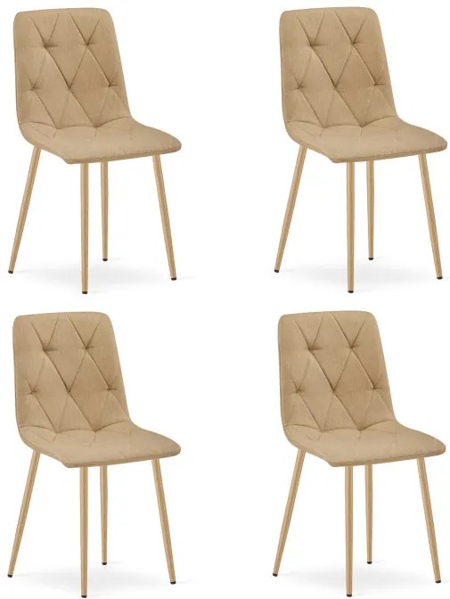 Set štyroch jedálenských stoličiek LIBRA hnedé / hnedé nohy (4 ks)