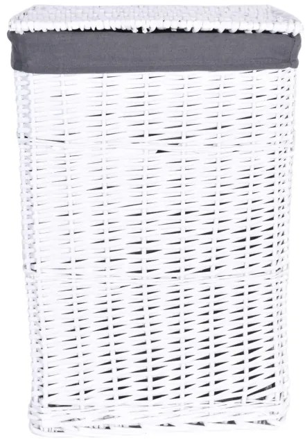 Prútený kôš na bielizeň 72 l biely / sivý