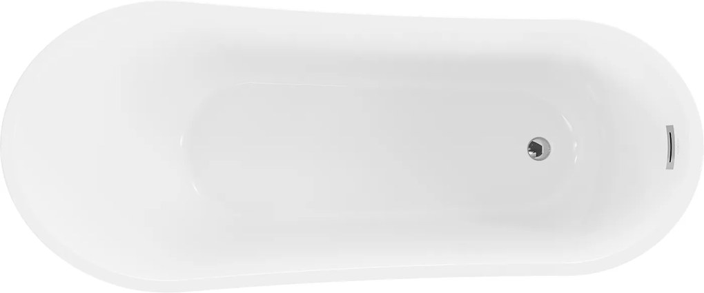 Mexen Alta, voľne stojaca vaňa 170 x 75 cm + chrómová odtoková zátka a prepadový otvor, čierna - biela, 52141707575