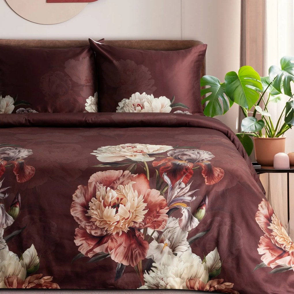 MAKOSATÉNOVÉ OBLIEČKY REINA47 200X220 CM, 2 KS 70X80 CM KVETY