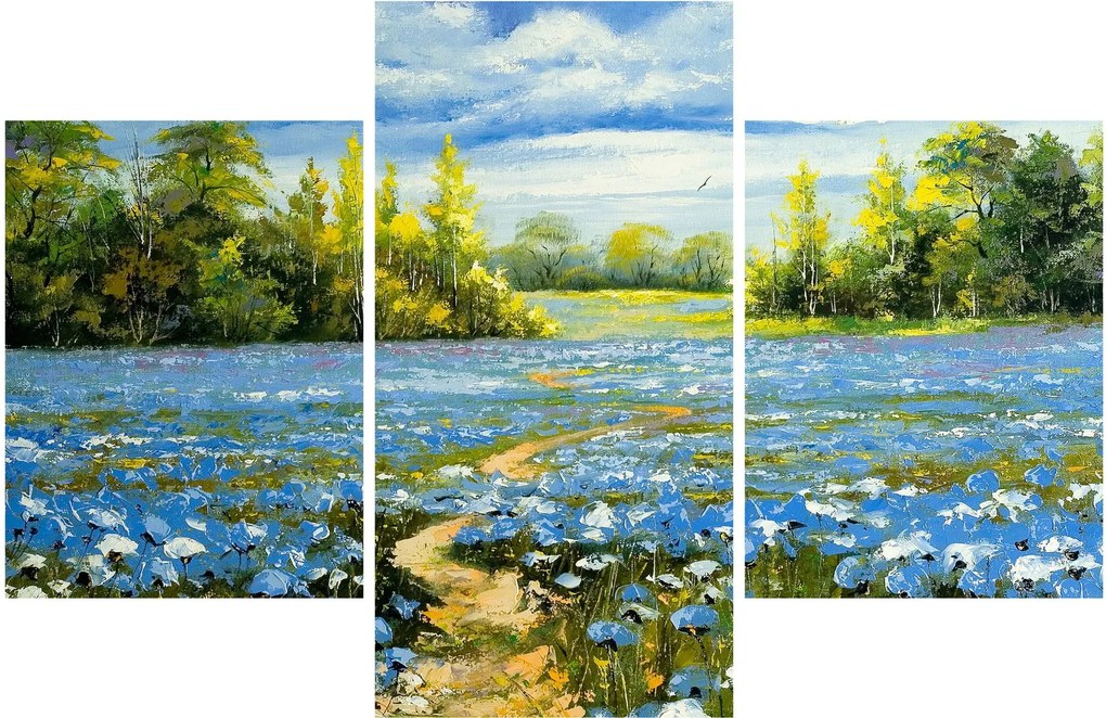 Obraz - Cestička v poli, olejomaľba (90x60 cm)