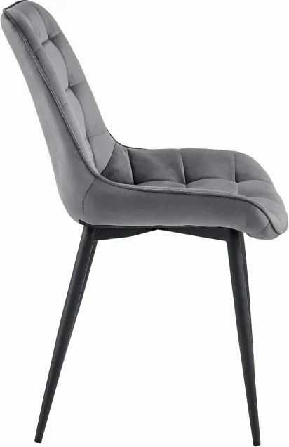 Jedálenská stolička BERA zamatová tmavosivá / čierne nohy