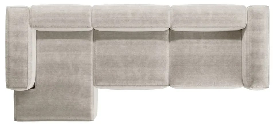 Béžová menčestrová rohová pohovka (ľavý roh/s leňoškou) Bergano – Cosmopolitan Design