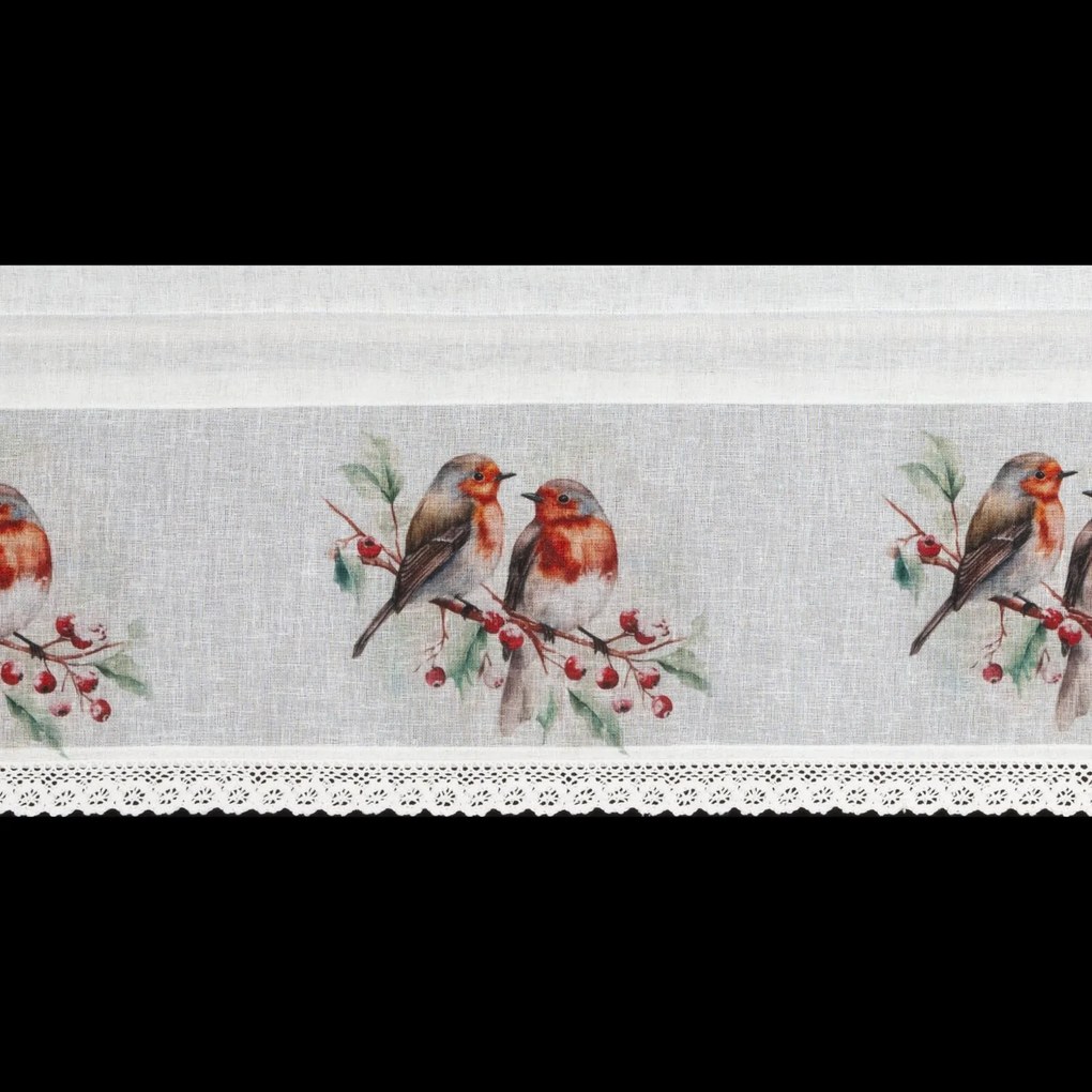 KRÁTKA VIANOČNÁ ZÁCLONA NA PÁSKE XMAS10 150X30 CM VZOROVANÁ