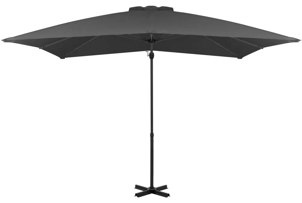 vidaXL Závesný slnečník s hliníkovou tyčou antracitový 250x250 cm