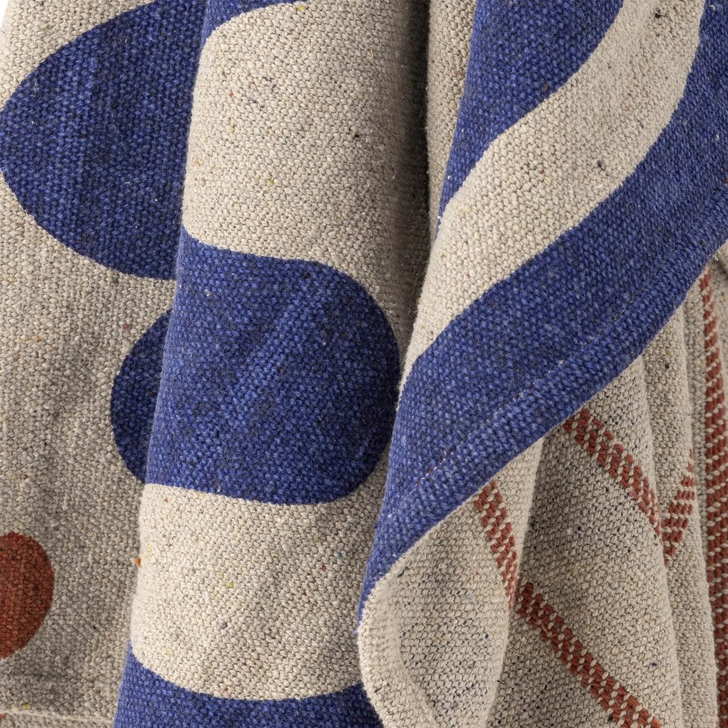 Bloomingville Prehoz z recyklovanej bavlny Eviaya Blue 130 × 160 cm