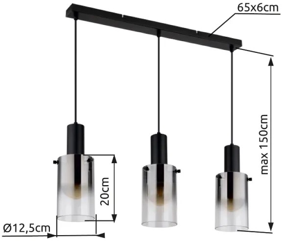 Globo 15907-3H - Luster na lanku FLORENTINA 3xE27/40W/230V čierna