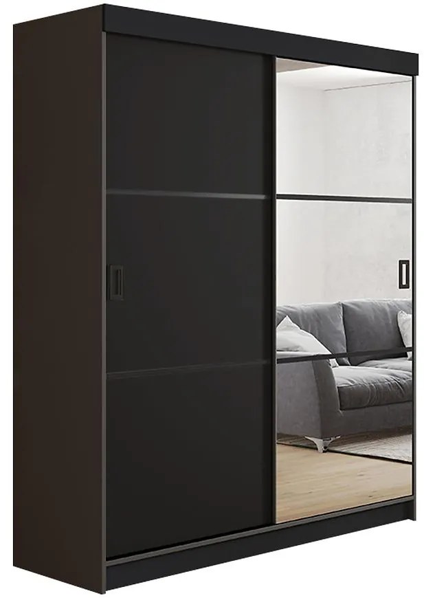 Skriňa Retro 138 3L grafit/ Dvierka čierna