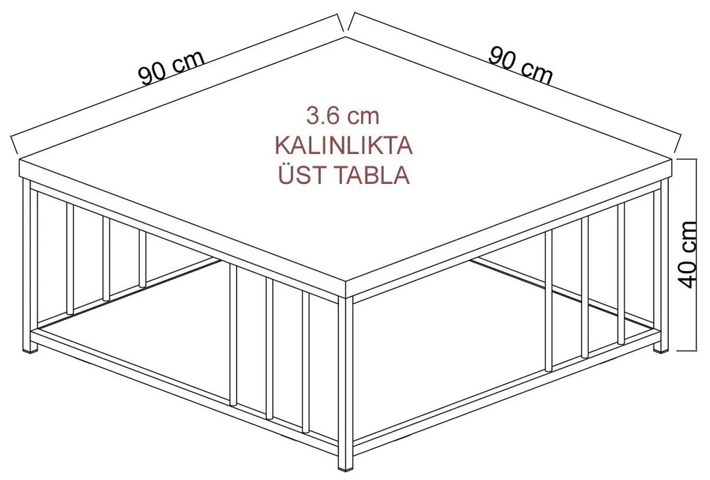 Dizajnový konferenčný stolík Natine 90 cm antracitový / zlatý