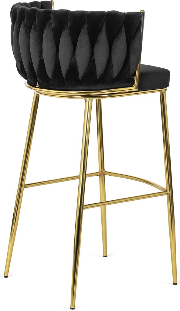 PROXIMA.store - Luxusná barová stolička FLORES FARBA: modrá, FARBA NÔH: čierna