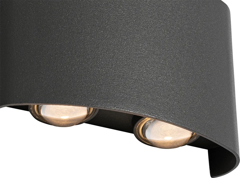 Vonkajšia nástenná lampa tmavosivá vrátane LED 4-svetlo IP54 - Silly