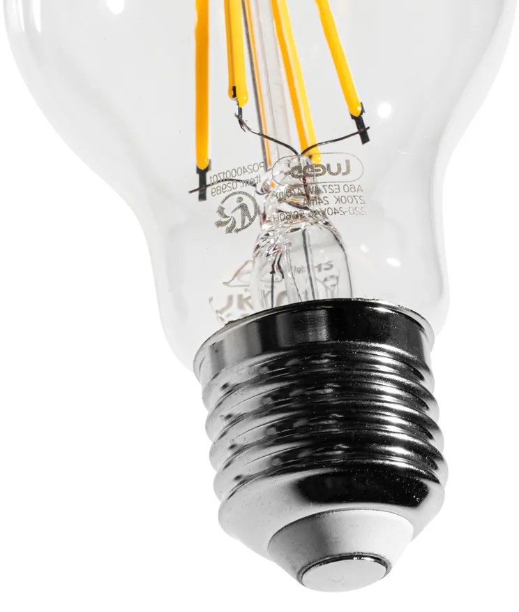 Sada 5 stmievateľných LED žiaroviek E27 A60 číra 4W 470 lm 2700K
